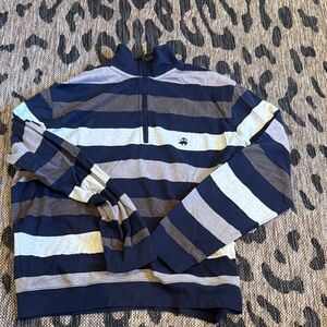 Brooks Brothers Blue and Gray Zip-Up Sweater